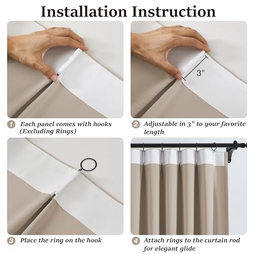 Extra Wide Pinch Pleat Blackout Curtains Drapes 90 Inches Long (2 Count)