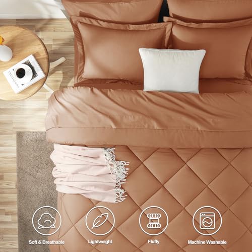 Queen Comforter Set with Sheets Pumpkin
