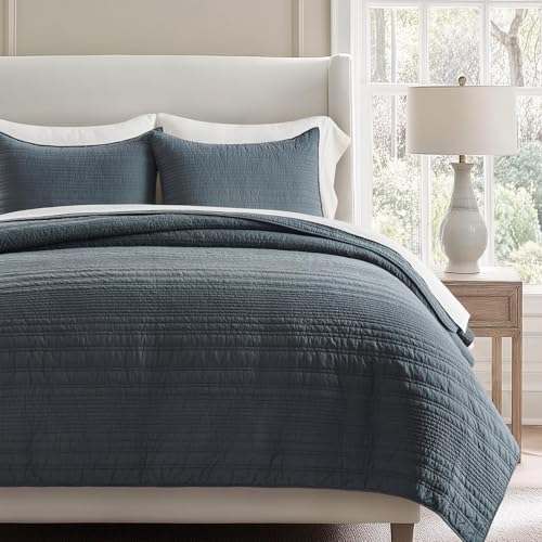 HOME 100% Cotton Modern Lines Quilt Set King Size