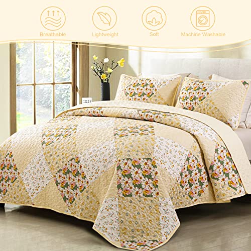 Reversible Boho Quilts Queen Size Yellow