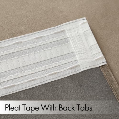 Light Taupe Velvet Pinch Pleat Blackout Curtains W52 X L96 Inches