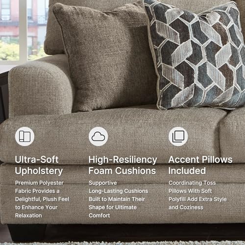 Sofa Couch Taupe Chenille