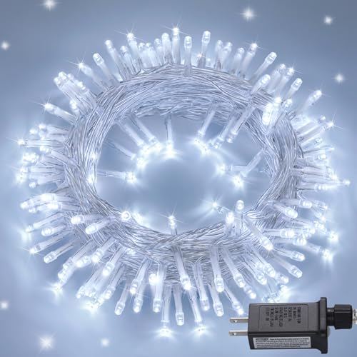 150 LED Connectable White Christmas Lights Indoor for Bedroom (59 Foot)