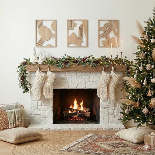 Modern Wooden Wall Sculptures (3 Count)