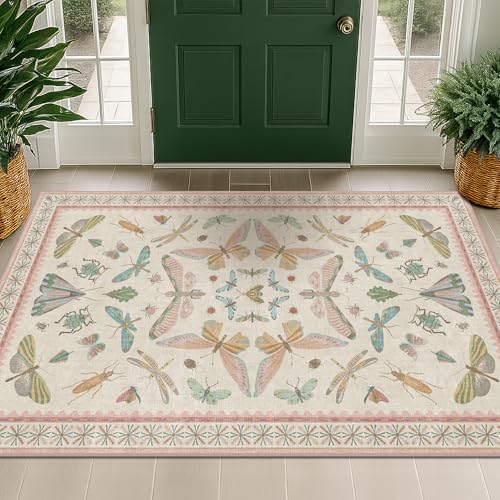 Flower Area Rug for Girls Bedroom (12 Sq Ft)
