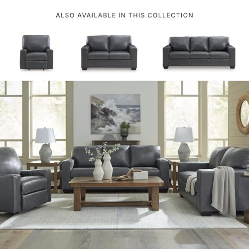 Blue Small Leather Loveseat with Faux Leather