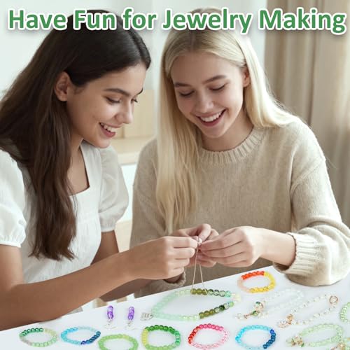 About 1200PCS 6mm Glass Beads Bracelet Making Kit (1200 Count)