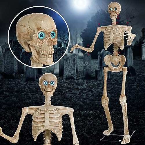 5.3 ft Halloween Skeleton with LED Glowing Eyes