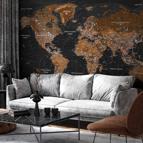Wall Mural World Map 154x110 in (118.18 Sq Ft)