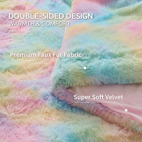 Multi Pink Fluffy Comforter Set King