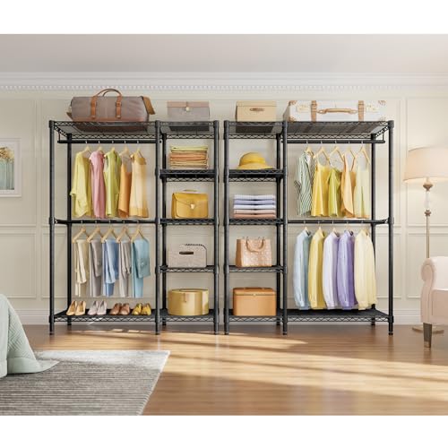 V7 Clothes Rack with Shelves Heavy duty Closet for Hanging Clothes