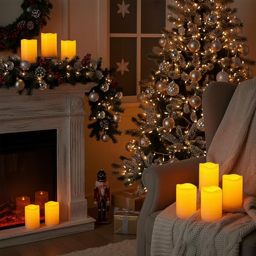 8"x4" Large Waterproof Outdoor Flameless Candles with Remote Timer (2 Count)