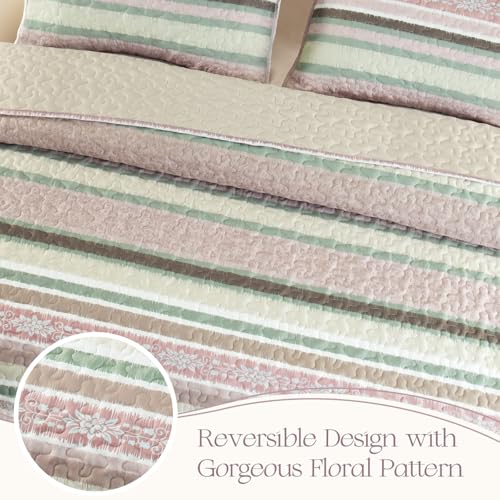 Reversible Boho Quilt King Size Pink (3 Count)