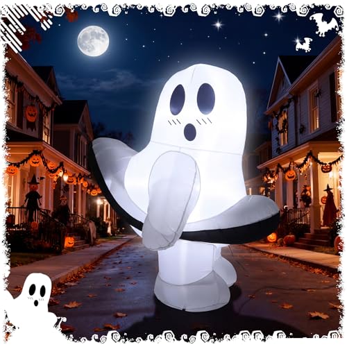 5 FT Halloween Inflatable Ghost Outdoor Decoration with LED (Cute)