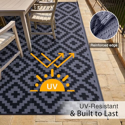 Outdoor Rug 6x9 ft Waterproof Reversible Mat
