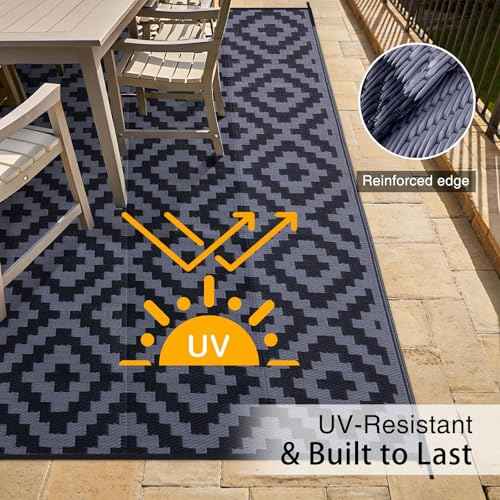 Outdoor Rug 8x10 ft Waterproof Reversible Mat