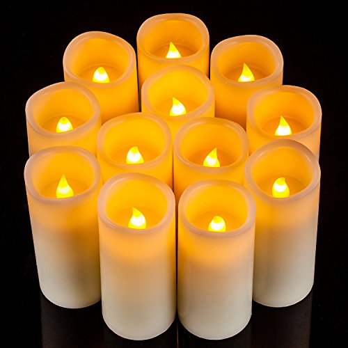 Flameless Candles Flickering LED Candles Set of 12 (12 Count)