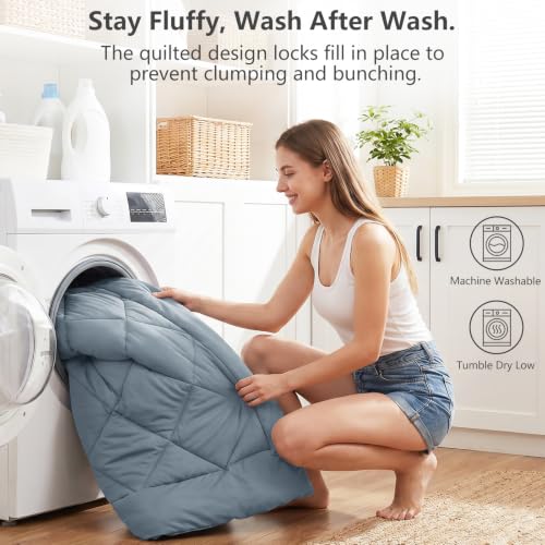 King Size Comforter Set Dusty Blue