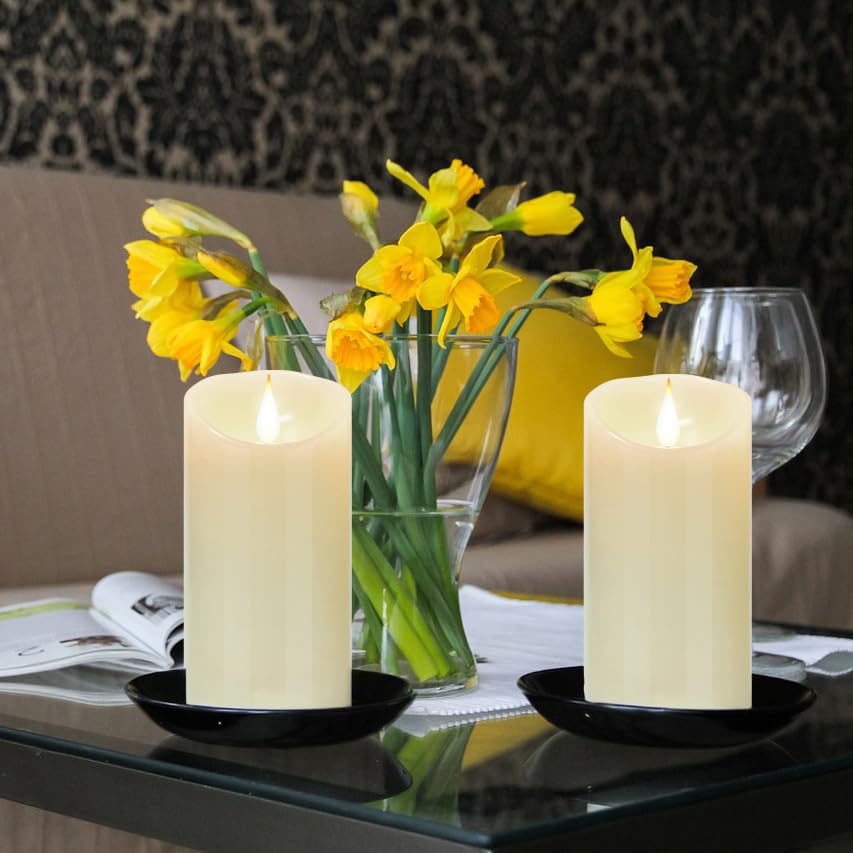 Flameless Battery Operated LED Candles 3D Wick Remote Control 24 (2 Count)