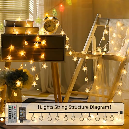 Crystal Globe & Star String Lights Plug in (160 Count)