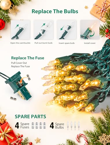 Clear Christmas Lights Outdoor Indoor (50 Count)