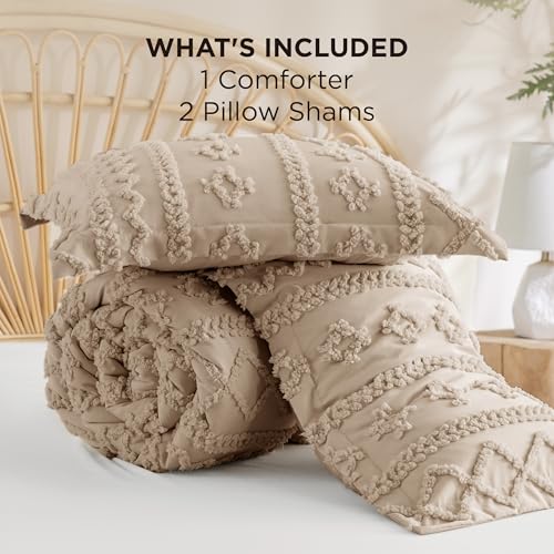Tufted Boho Comforter Set Oversized Queen