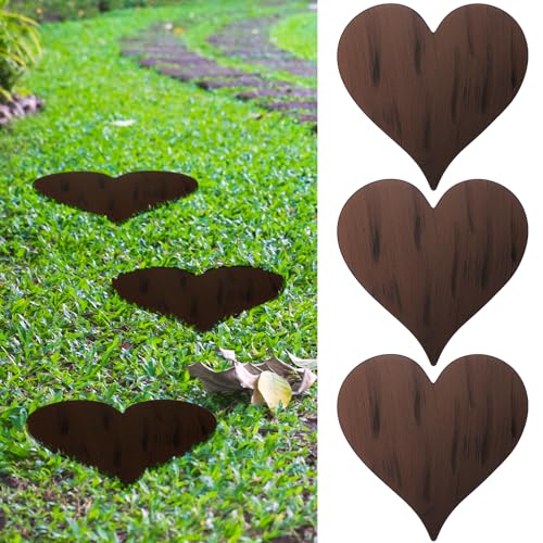 3 Pcs Heart Garden Stepping Stones 12 Inch (3 Count)