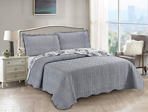 Blue Toile Quilt Set