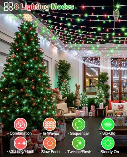 Red and Green 600 LED Christmas Lights Outdoor