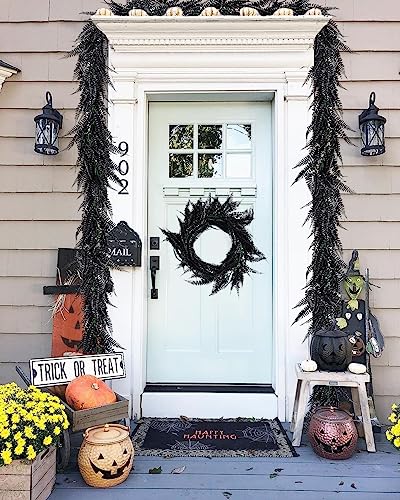 2Pcs 5.8Ft Black Artificial Boston Fern Garland Fake Hanging Vines (5.8 Foot)