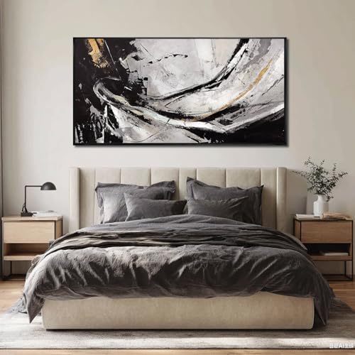 Abstract Framed Wall Decor Vintage Wall Art Neutral Canvas Poster 24"x48" Large Pictures for Living Room Office Decorations