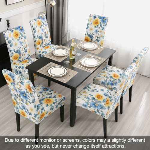 Pattern Chair Covers for Dining Room Set of 4