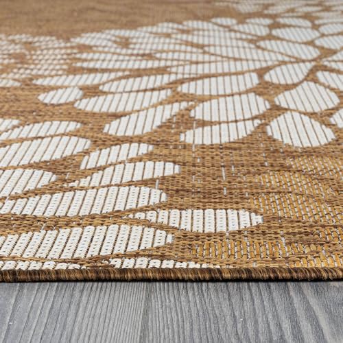 Outdoor Rug 6x9 Modern Exotic Tropical Leaf Area Rugs for Indoor and Outdoor Patio Deck Porch Garden Water Resistant Washable Outside Carpet