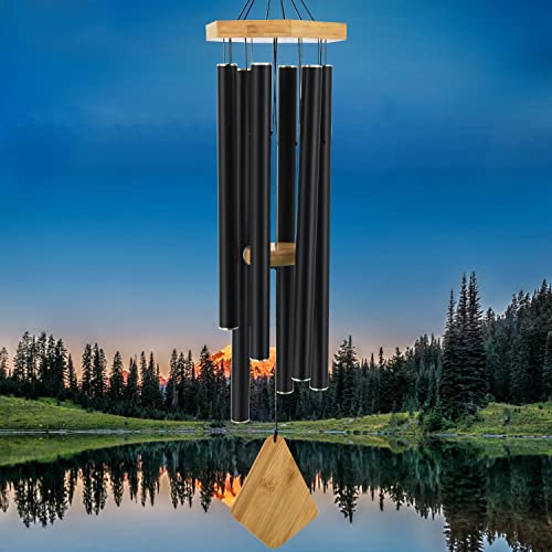 Memorial Wind Chimes 36 inch Black Deep Tone Sympathy Gift Patio Porch Home