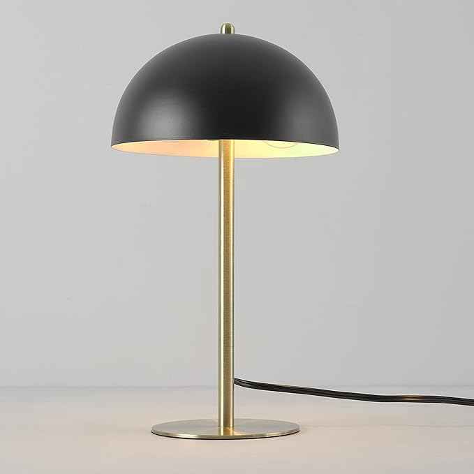 Globe Electric 52938 Luna 15" Desk Lamp, Matte Black, Matte Brass Accents, in-Line On/Off Rocker Switch