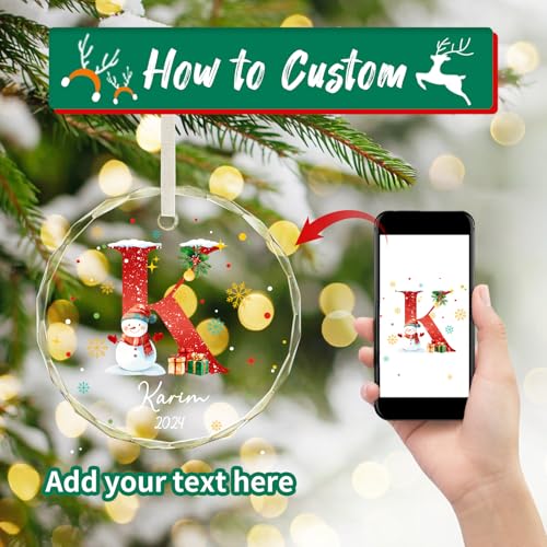 Personalized Christmas Ornaments with Initial Name