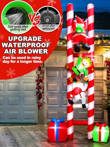 10 FT Santa Climbing Ladder Inflatable Outdoor Decoration