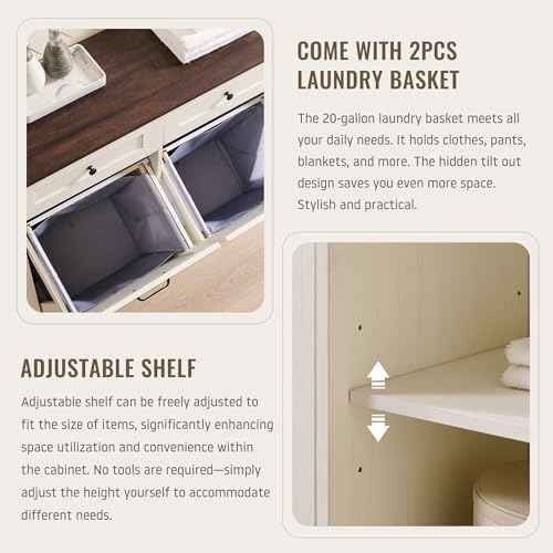 Triple Tilt Out Laundry Hamper Cabinet