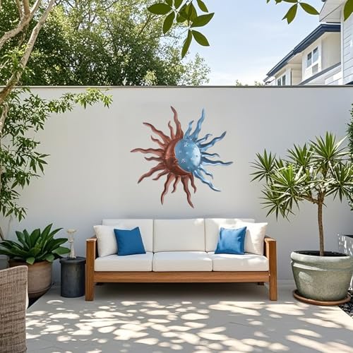 Metal Sun Outdoor Wall Art Decor
