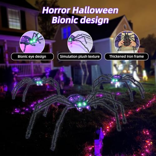 3 Piece Lighted Halloween Spider