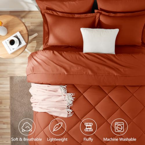 Queen Comforter Set Burnt Orange