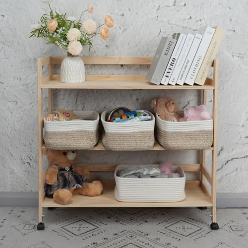 Small Woven Storage Baskets for Shelves (3 Count)