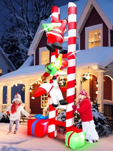 10 FT Santa Climbing Ladder Inflatable Outdoor Decoration