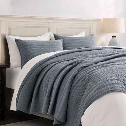HOME 100% Cotton Modern Lines Quilt Set King Size