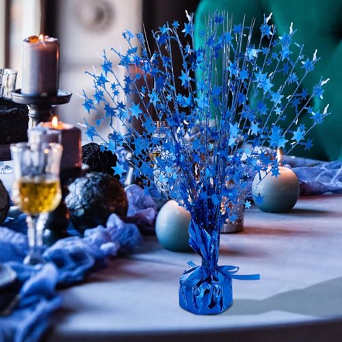 18 Pcs Table Centerpiece for Party Blue Star Table Decoration Metallic Foil Spray Centerpiece for Birthday 4th of July 250th Anniversary Party Decorations