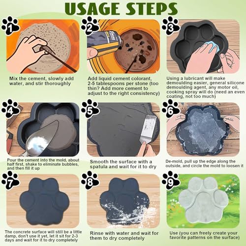 16 Inch Paw Print Stepping Stone Molds for Concrete