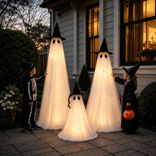 3 Packs Halloween Decorations Outdoor (3PK-LARGE-LED-GHOST)