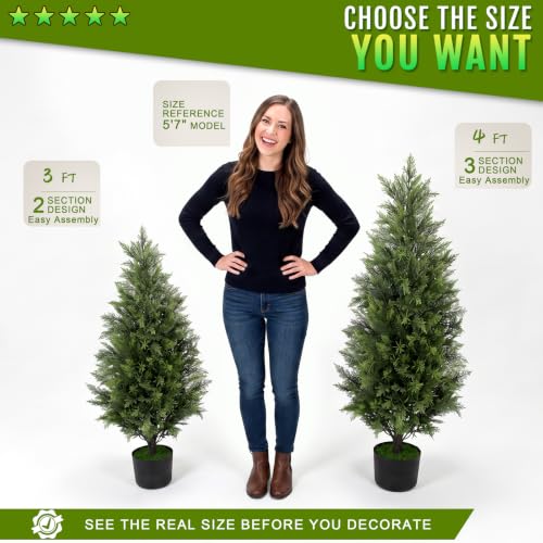 2Pack 4FT Artificial Cedar Tree (2 Count)