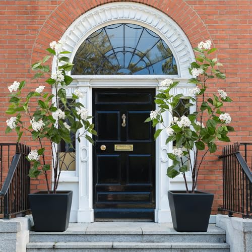 Fake Plants Home Decor Artificial Plants Outdoor Hydrangea Artificial Plants Indoor Fake Tree Living Room Decor Artificial Tree Porch Decor Fiddle Leaf Fig Tree 6Ft