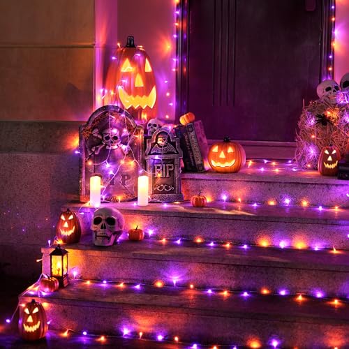 400LED Orange and Purple Halloween Lights Indoor Outdoor (132 Foot)
